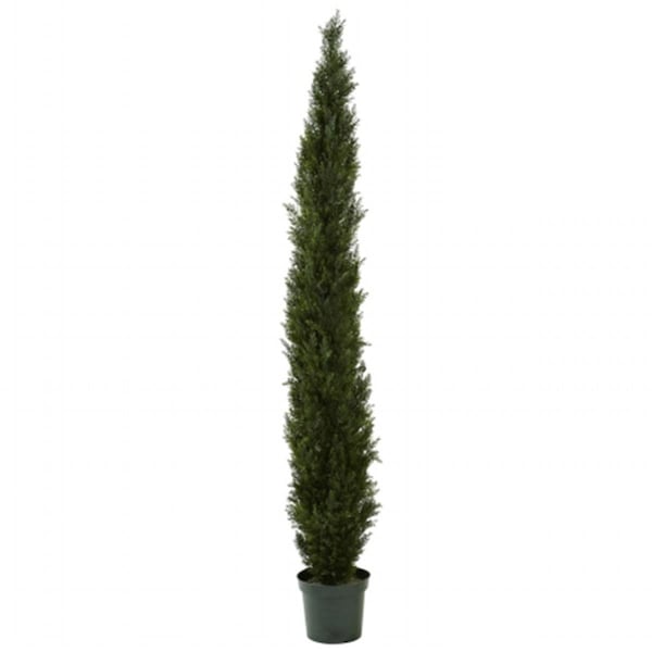 Nearly Natural 8 ft. Mini Cedar Pine Tree With 4249 Tips in 12 in. Pot - Two Tone Green 5430 - main